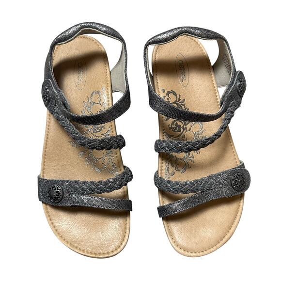 Aetrex Jillian Pewter Silver Sandals - Picture 2 of 7